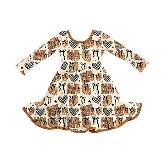 game day football girls long sleeve dress preorder
