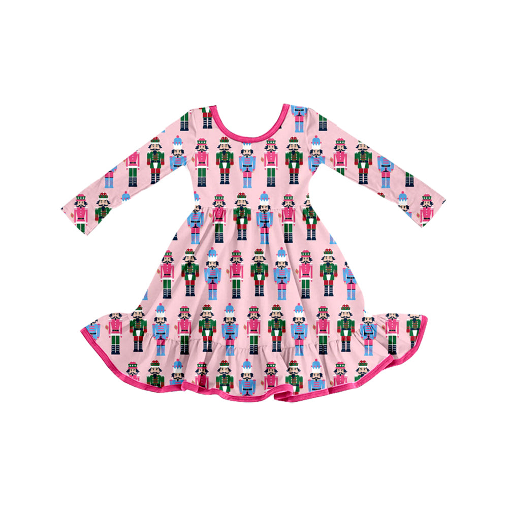 Christmas soldier design girls long sleeve dress preorder