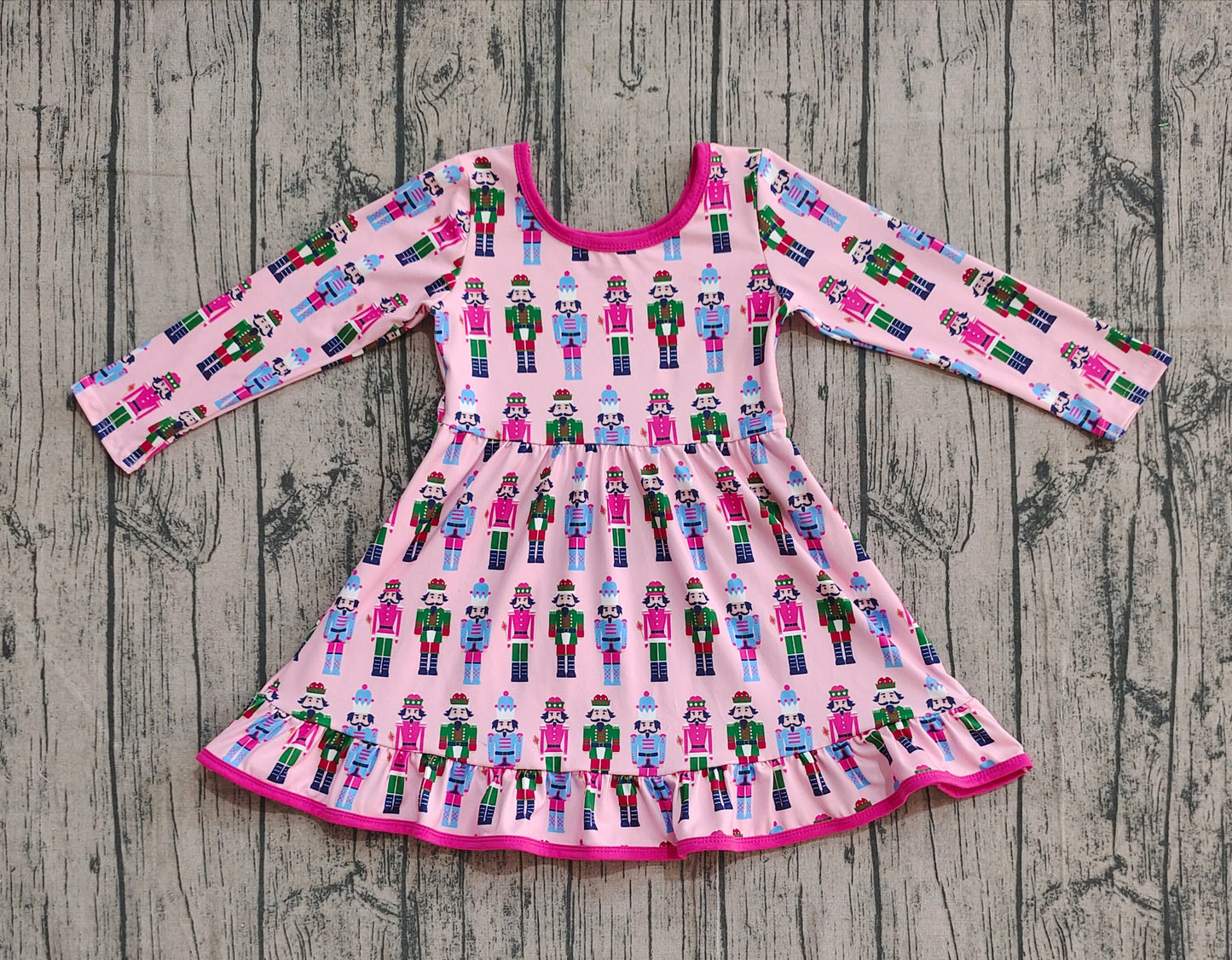 Kids girls Christmas soldier long sleeve dress preorder