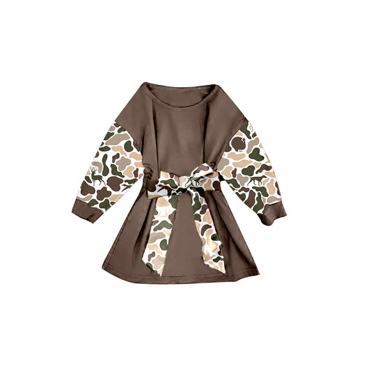 Deer camo girls long sleeve dress preorder