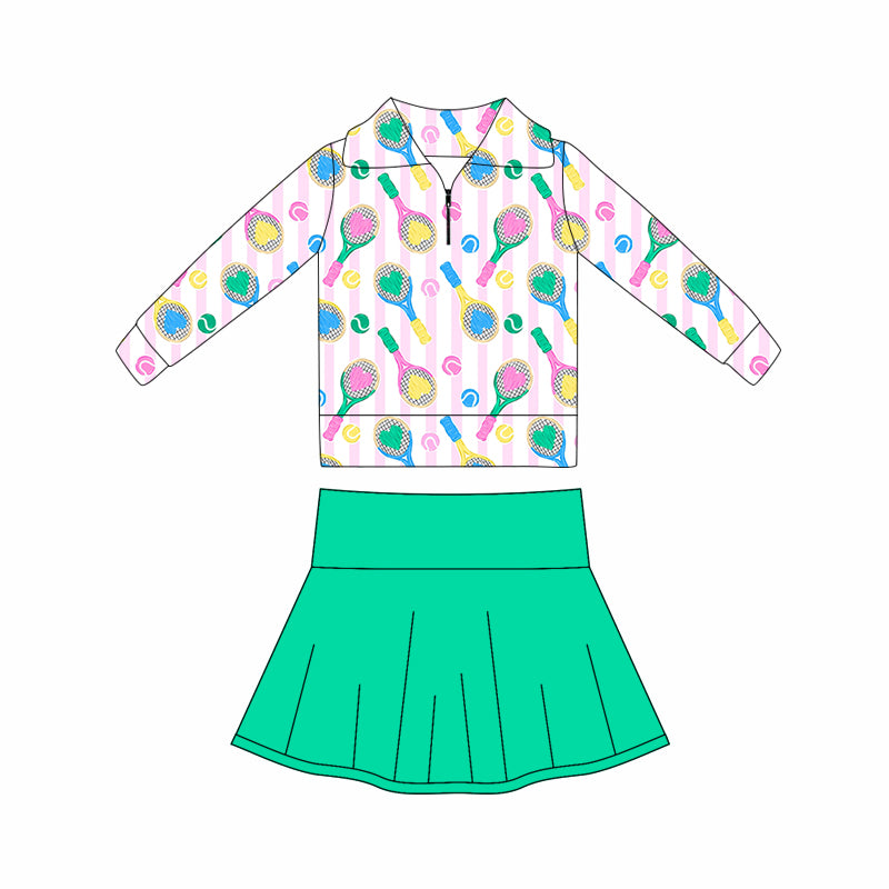 Tennis yoga pullover matching skirts girls outfit preorder