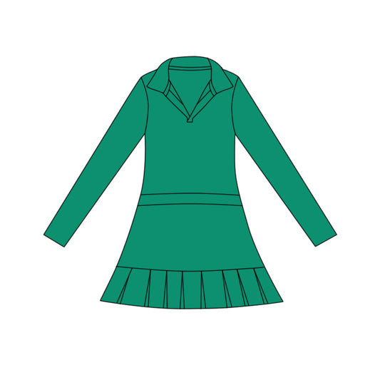 Green color girls long sleeve yoga dress preorder