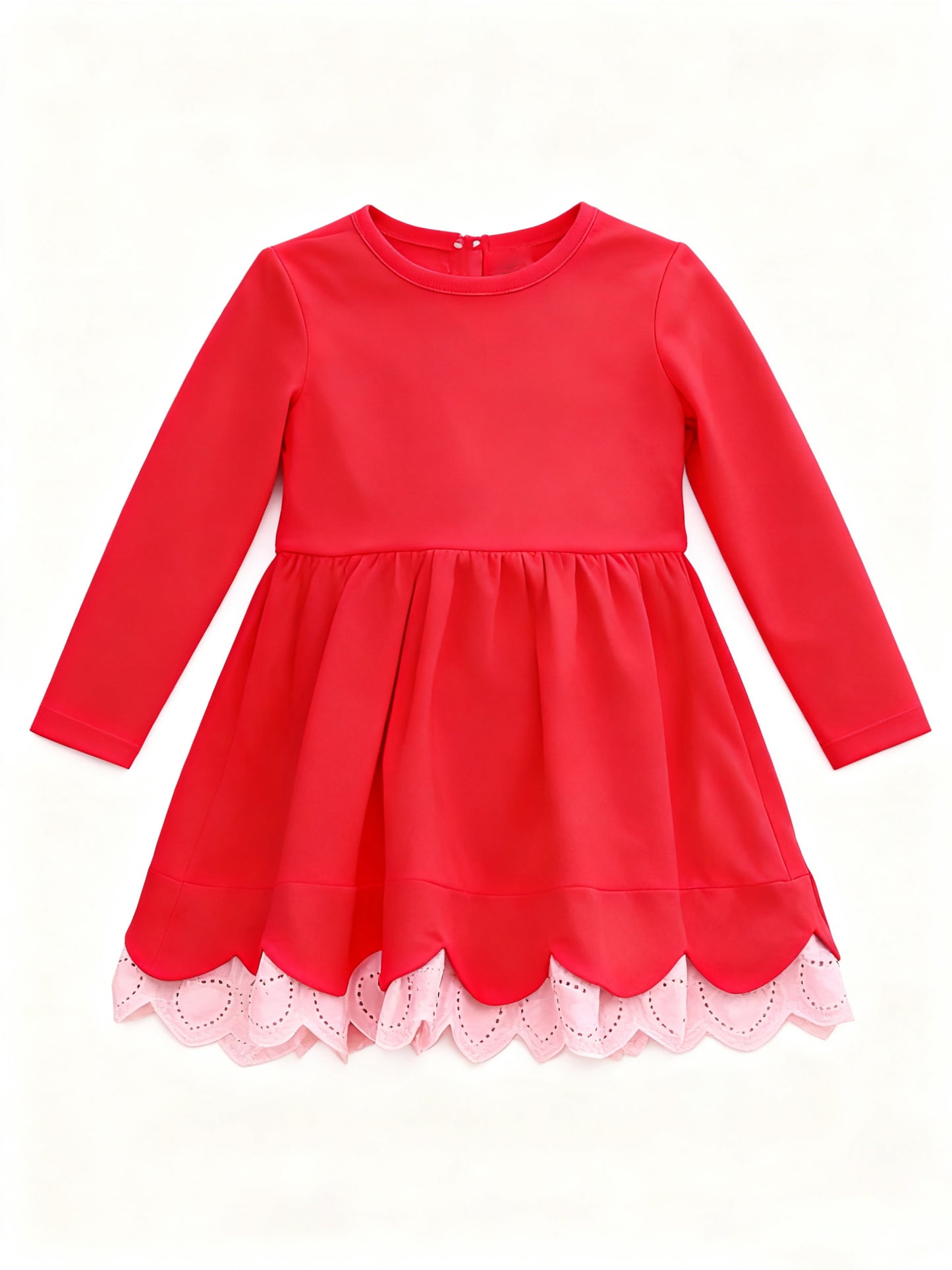 Valentines day baby girls long sleeve red yoga dress preorder