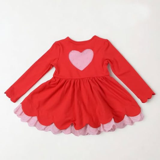 baby girls long sleeve Valentines heart dress preorder