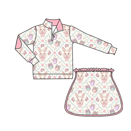 Easter bunny pullover top matching skirt girls active wear yoga outfit preorder