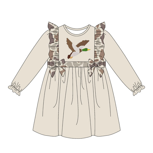 Duck print toddle baby girl long sleeve dress preorder