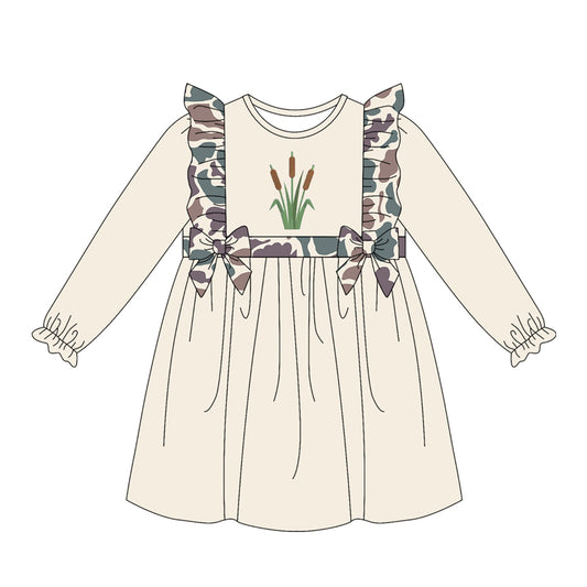 Bulrush print toddle baby girl long sleeve dress preorder