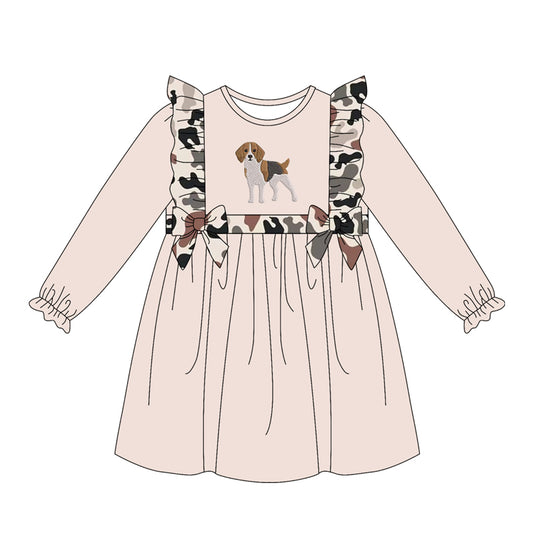 Dog print toddle baby girl long sleeve dress preorder