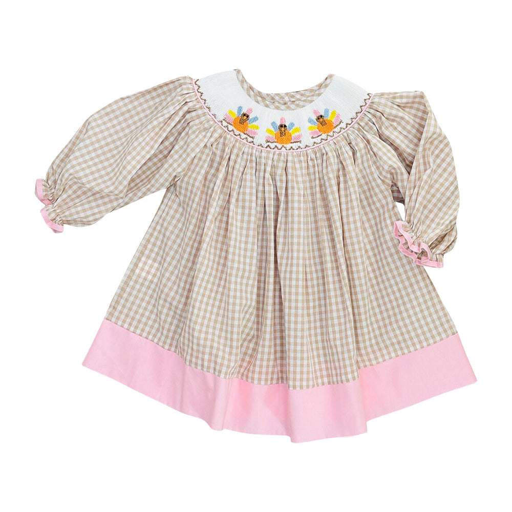 Thanksgiving turkey girls long sleeve fall winter dress preorder