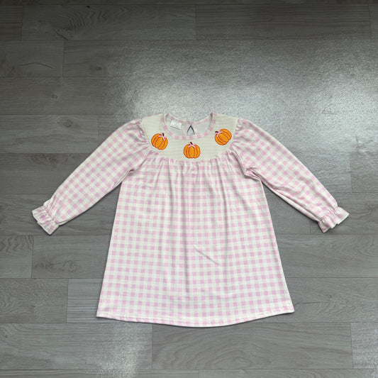 Girls smocked pumpkin dress preorder