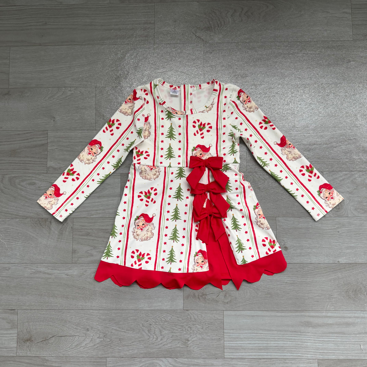 Christmas santa claus print girls long sleeve yoga dress preorder