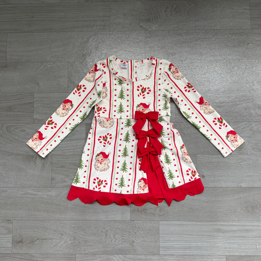 Christmas santa claus print girls long sleeve yoga dress preorder