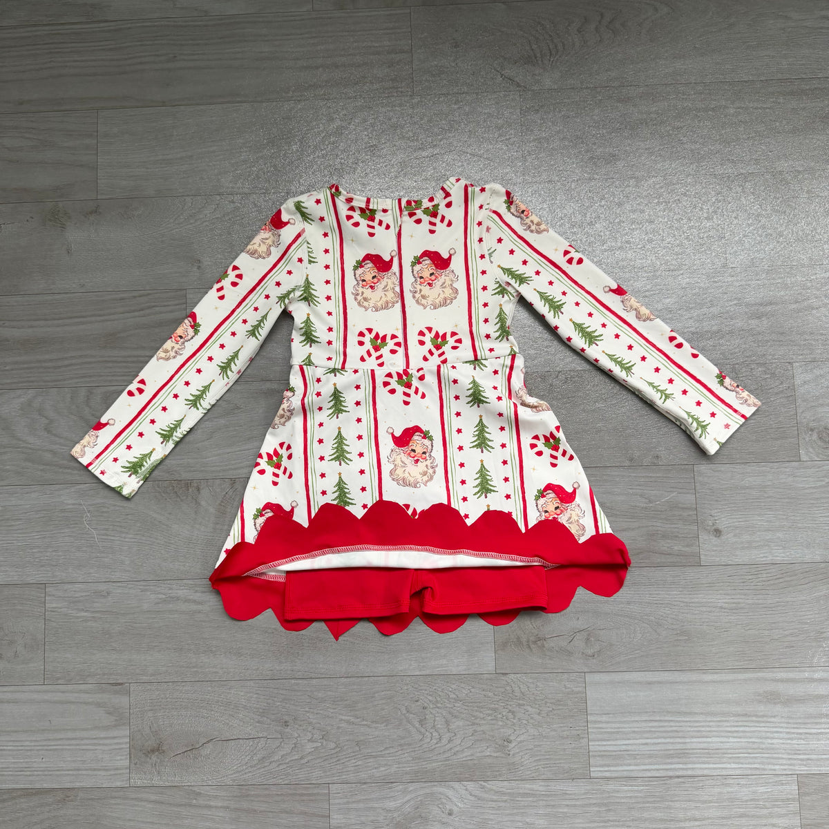 Christmas santa claus print girls long sleeve yoga dress preorder