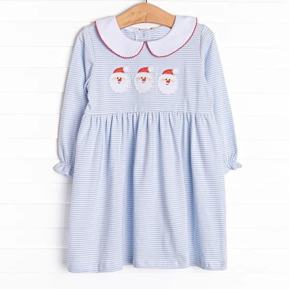 Christmas santa claus print girls long sleeve  dress preorder