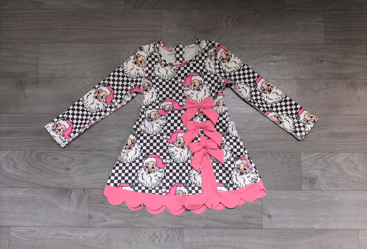 Christmas santa claus print girls long sleeve yoga dress preorder