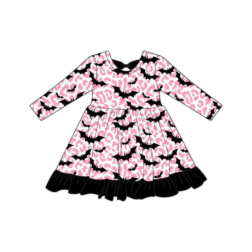 Halloween bat girls long sleeve fall winter dress preorder