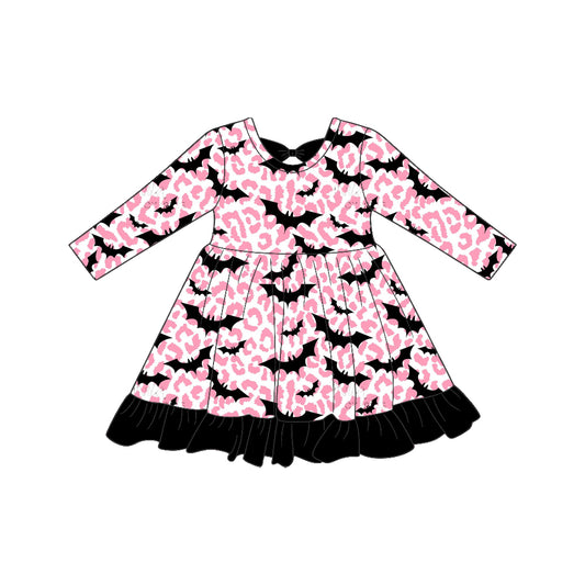 Halloween bat girls long sleeve fall winter dress preorder