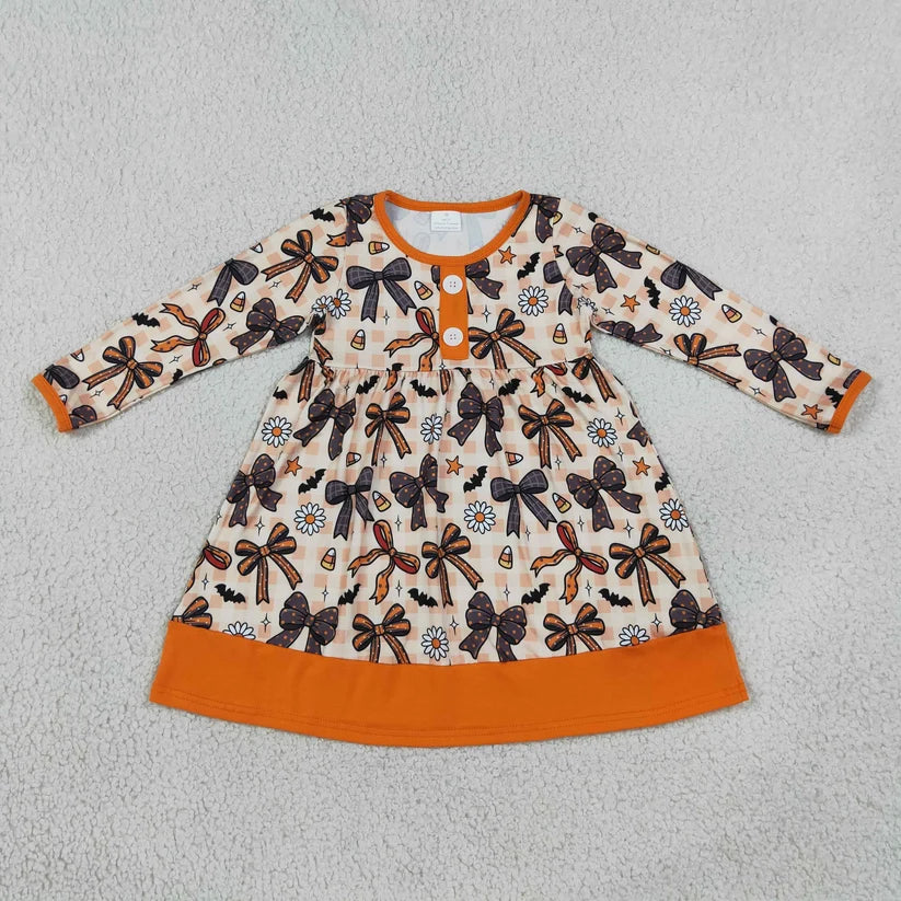 Long sleeve Halloween bow top matching pants girl wholesale factory price outfit