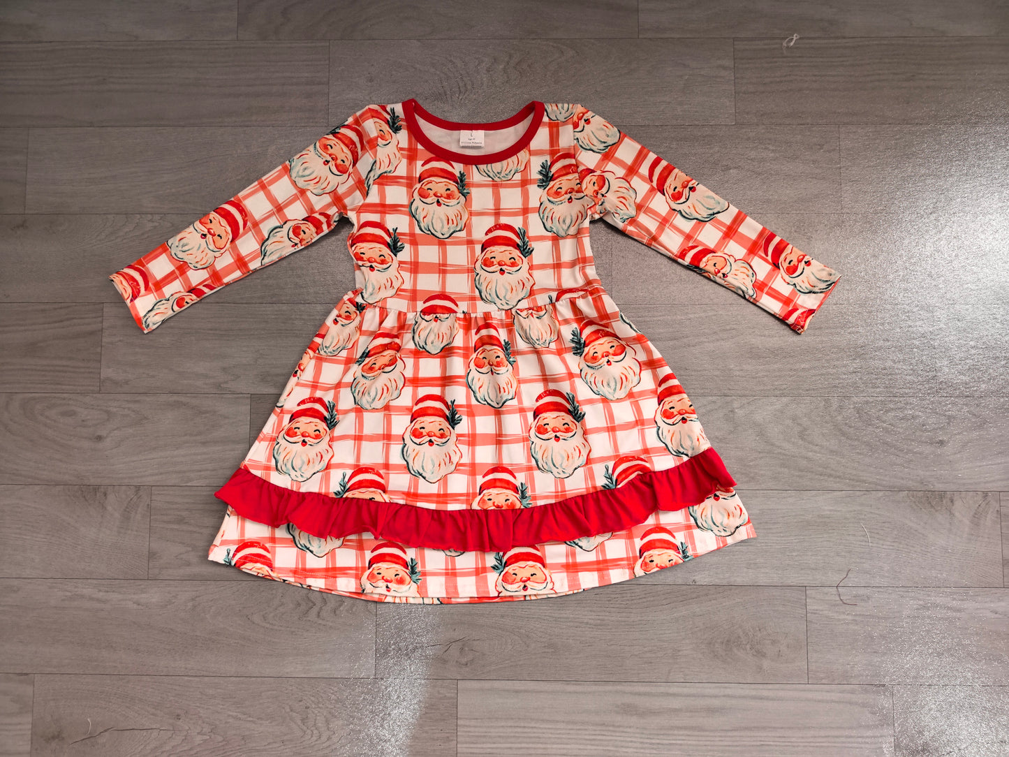 Christmas santa girls long sleeve fall winter dress preorder