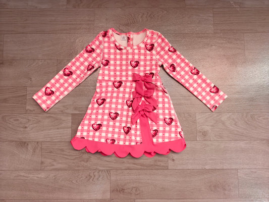 Red bow design girls long sleeve yoga dress preorder