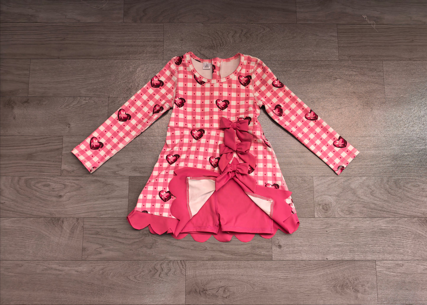 Red bow design girls long sleeve yoga dress preorder