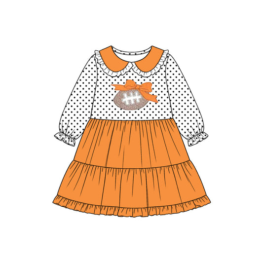 Football design girls long sleeve dress preorder