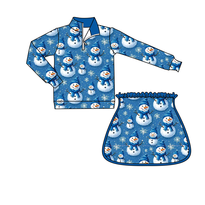 Christmas snowman pullover top matching skorts girls fall winter outfit preorder