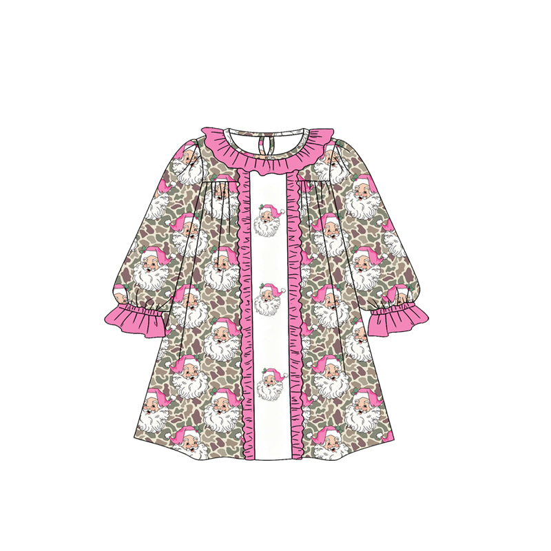 Christmas santa claus girls long sleeve dress preorder