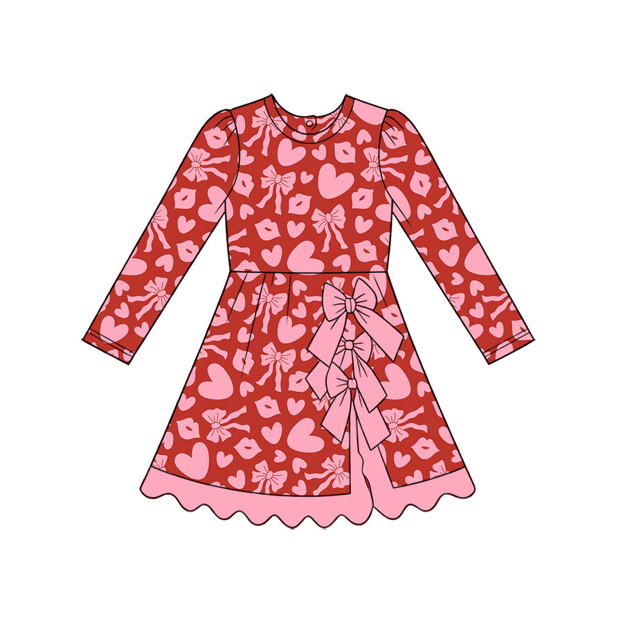 Valentines day heart design girls long sleeve yoga dress preorder