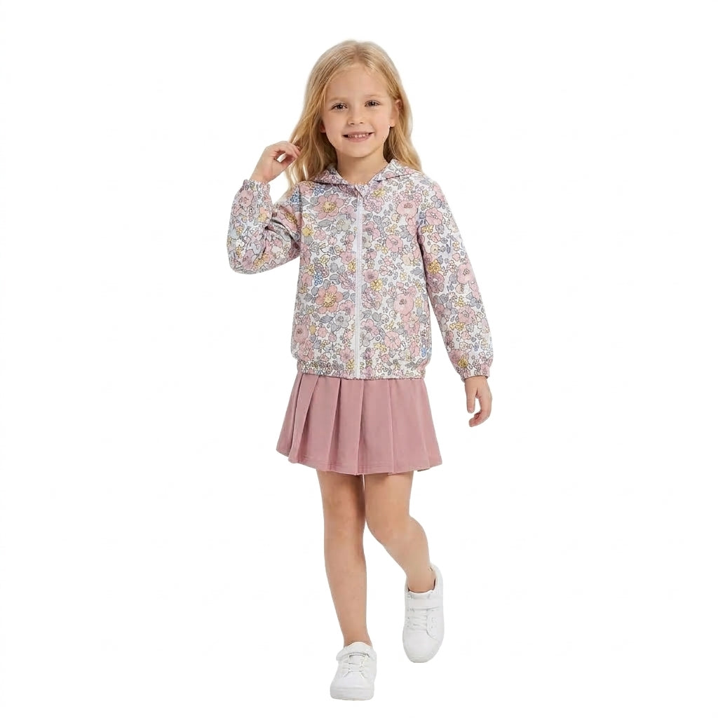 Floral  top matching yoga skirts girls outfit