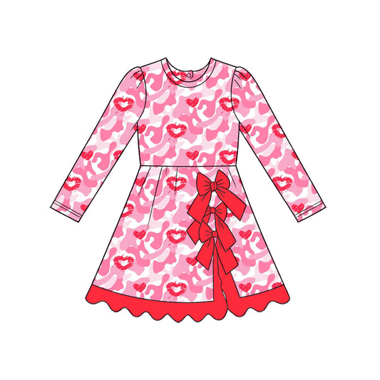 Valentines day heart design girls long sleeve yoga dress preorder