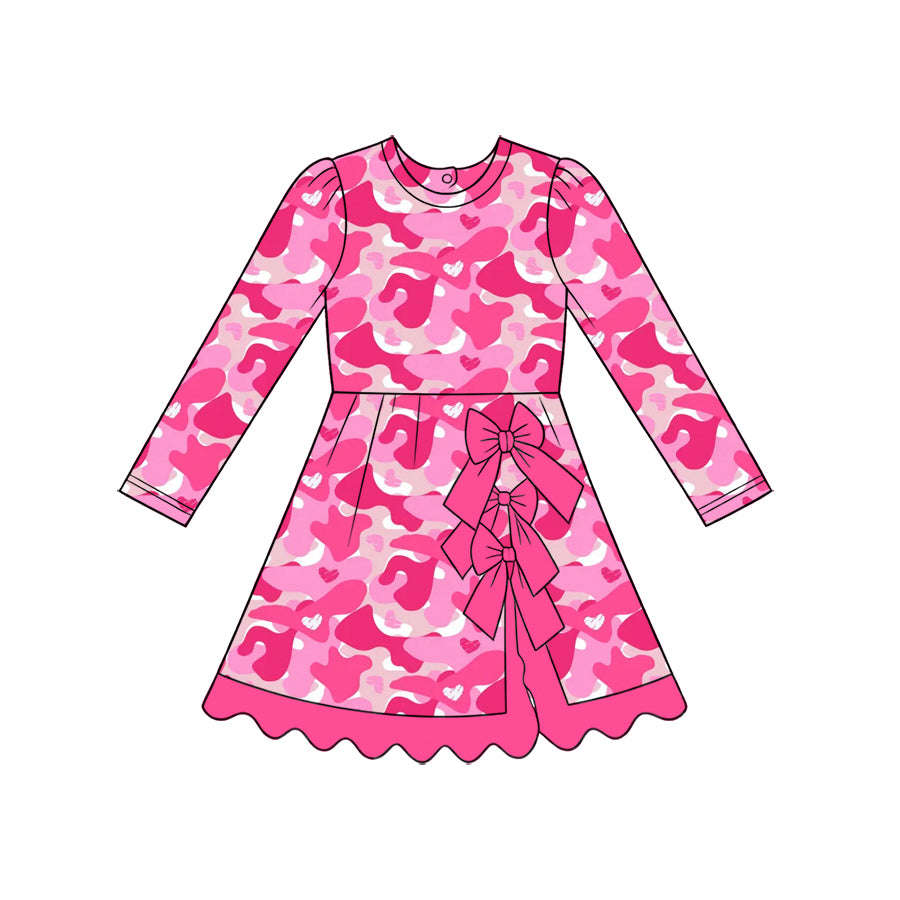 Valentines day heart design girls long sleeve yoga dress preorder