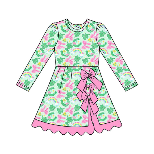 Saint Patrick's Day design girls long sleeve yoga dress preorder