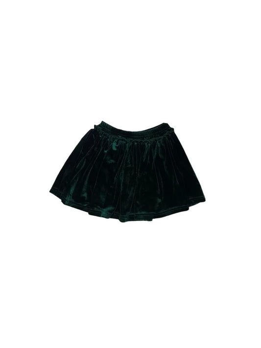 preorder baby girls Christmas green velvet skirt