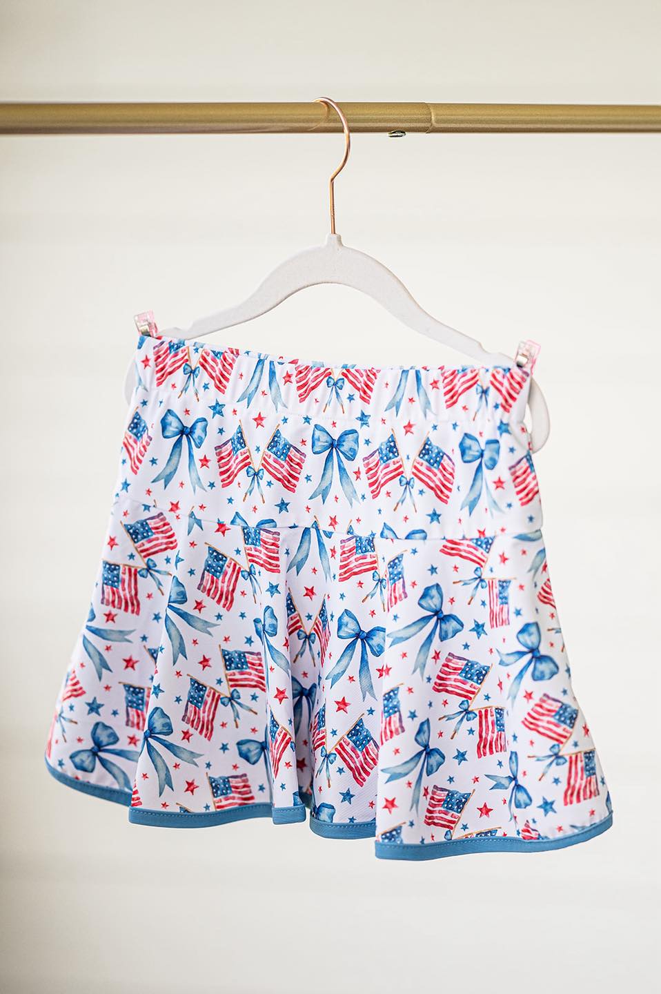 America flag blue bow summer skirt inside shorts preorder
