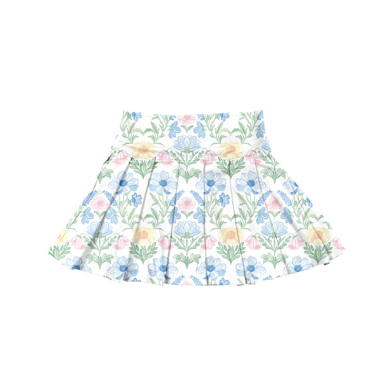 baby girl pink blue bow print summer yoga skirt shorts preorder