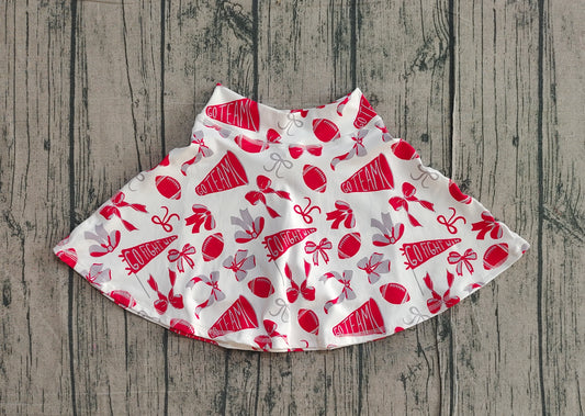Red football cheer design girls yoga skort preorder