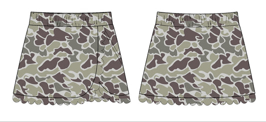 baby girl dark grey camo yoga skirt preorder