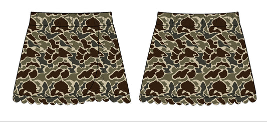 baby girl dark brown camo yoga skirt preorder