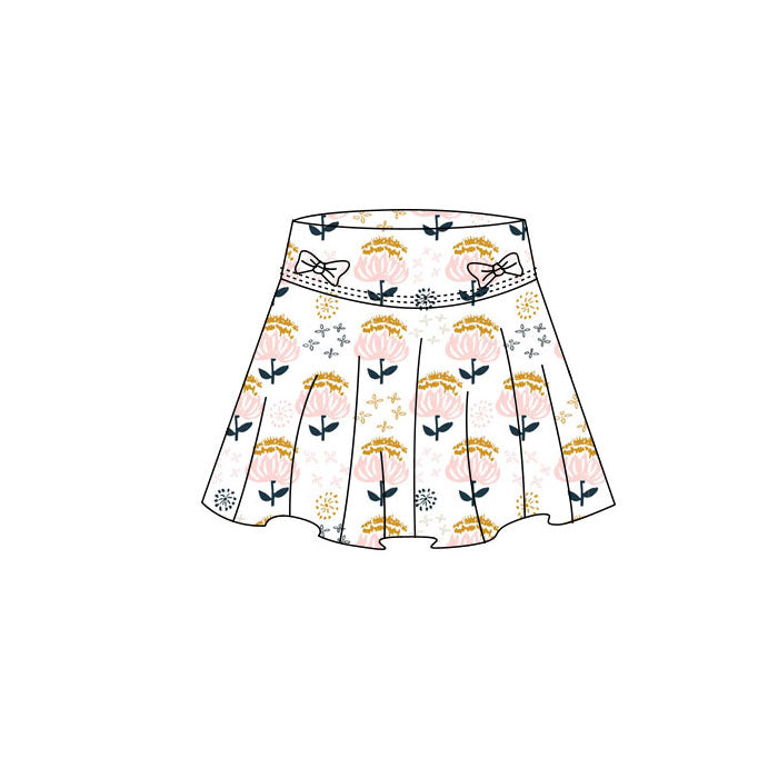 baby girl pink flowers yoga skirt preorder