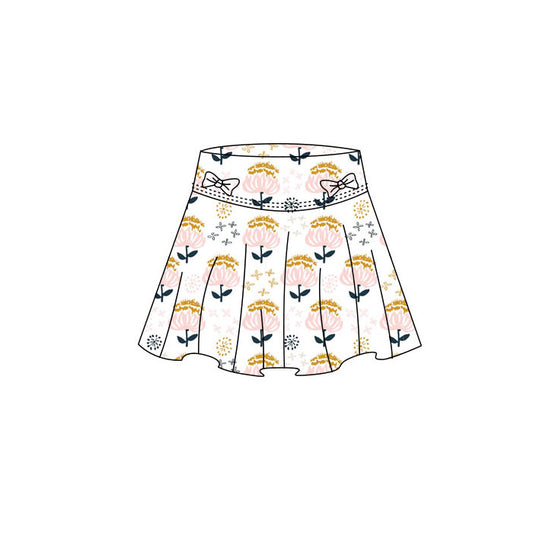 baby girl pink flowers yoga skirt preorder
