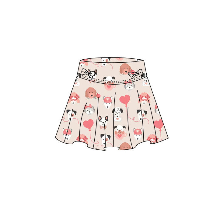baby girl valentines dog heart yoga skirt preorder