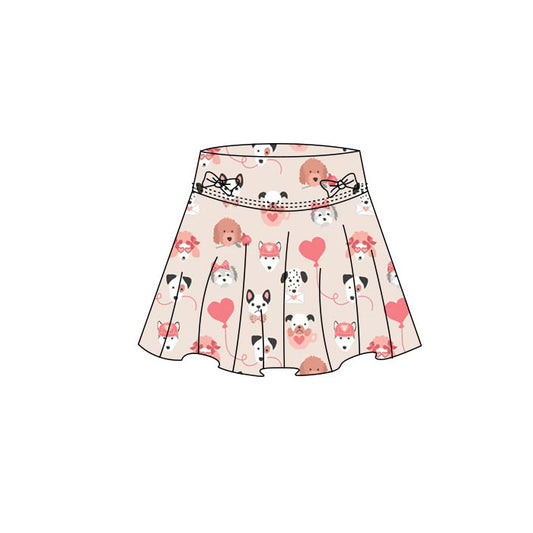 baby girl valentines dog heart yoga skirt preorder