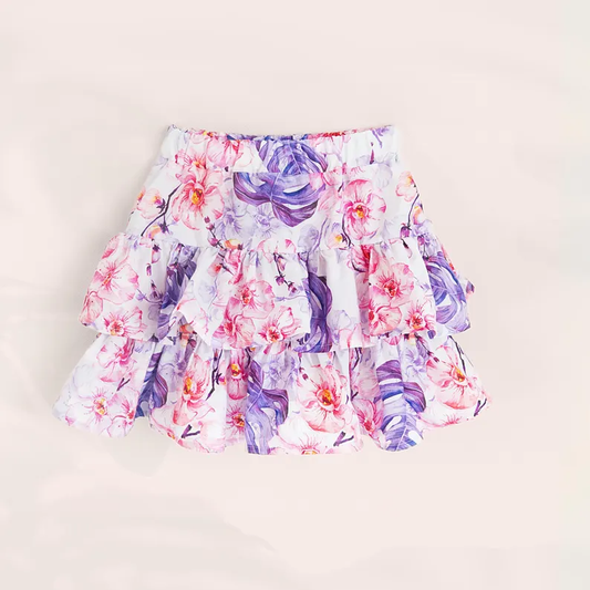 baby girl Mardi Gras mask floral summer skirt preorder