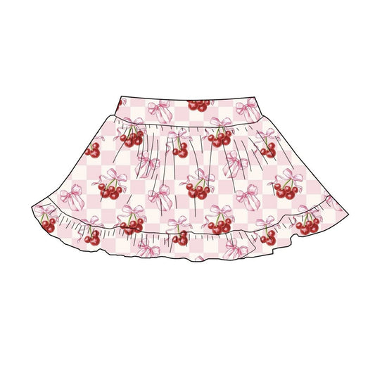 baby girl pink bow cherry summer yoga skirt preorder