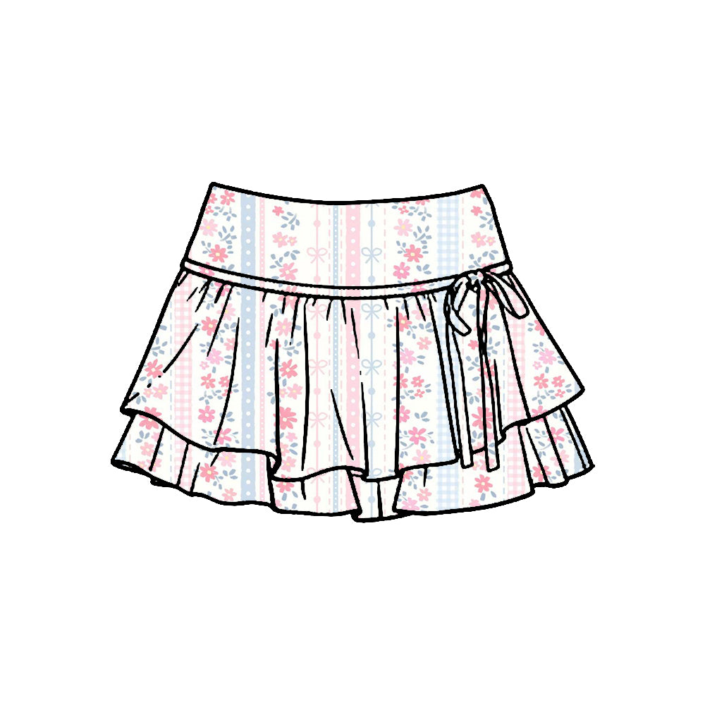 Baby girls pink flowers yoga skirts preorder