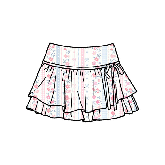 Baby girls pink flowers yoga skirts preorder