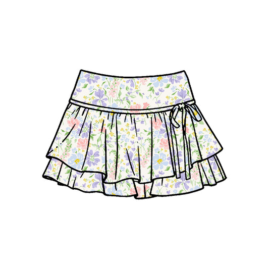 Baby girls lavender flowers yoga skirts preorder