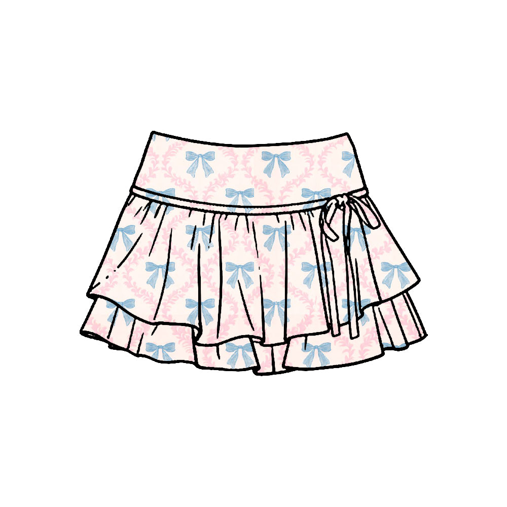 Baby girls blue bow yoga skirts preorder