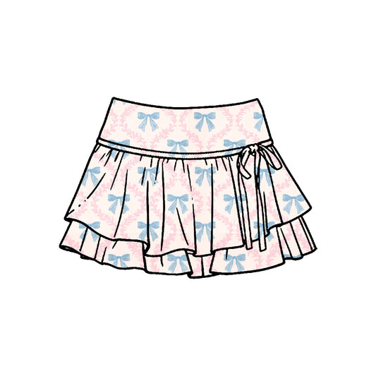 Baby girls blue bow yoga skirts preorder